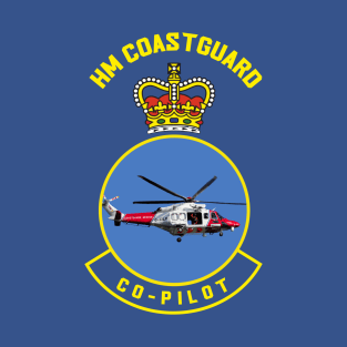 C0-Pilot - HM Coastguard rescue AugustaWestland AW189 helicopter based on coastguard insignia. T-Shirt