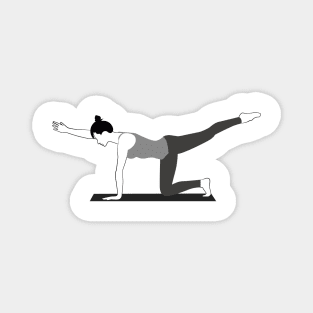 yoga bird dog Magnet