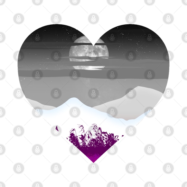 Asexual mountainscape subtle heart by designedbyeliza