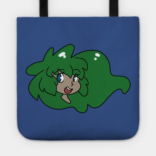 Green Haired Girl Face Tote