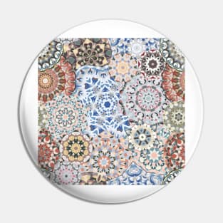 Seamless pattern with floral mandala Pin