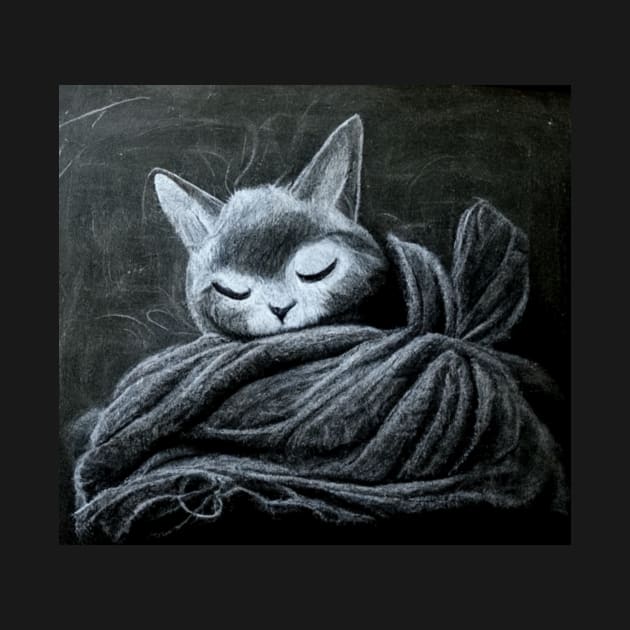 Sleeping Cat on Blankets by fistikci
