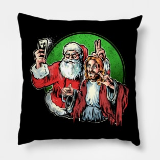 Santa Claus Jesus selfie Pillow