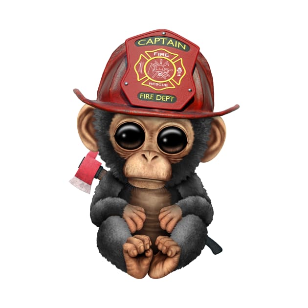 Cute Baby Chimp Firefighter by jeffbartels