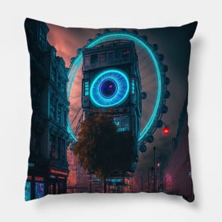 London Eye London Cyberpunk Pillow