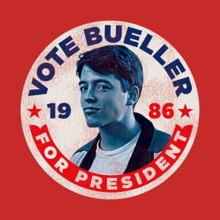 Vote Bueller Worn Button T-Shirt