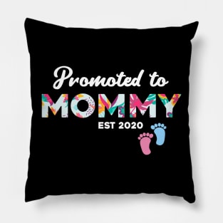 Promoted to Mommy Est 2020 First Time Mom Floral Mother Gift Pillow