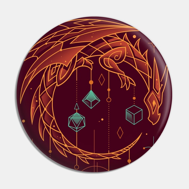 Draconic Dice Keeper - Role Player Gamer Pin by Snouleaf