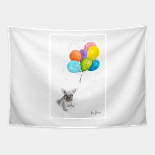 Little Frenchie and The Balloons Tapestry