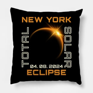 New York Total Solar Eclipse 2024 Pillow