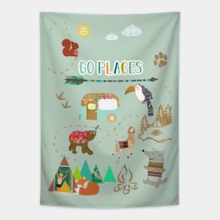 Go Places Kids Collage Tapestry