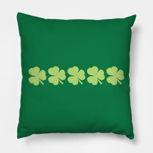 Five Pale Green Shamrocks for St Patricks Day Pillow