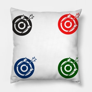 red blue green black target design Pillow