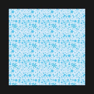 Light Blue Snowflakes Pattern T-Shirt