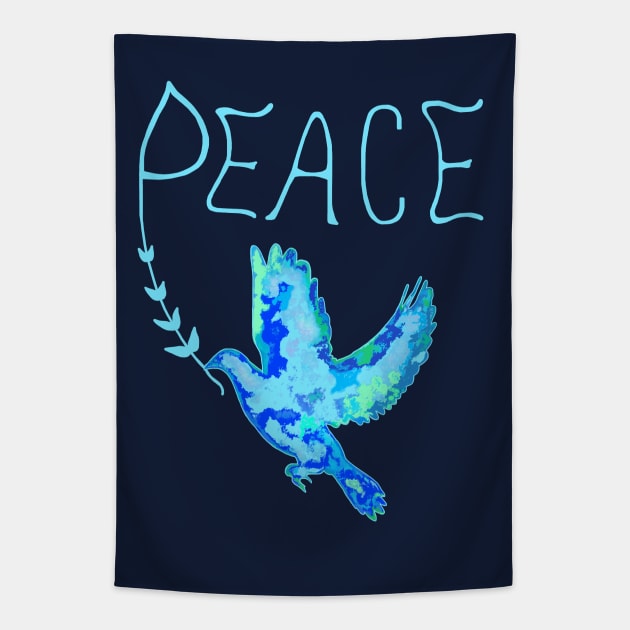 Peace Earth Dove Tapestry by Art by Deborah Camp