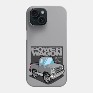 Bright Silver Metallic - Power Wagon (1980 - White-Based) Phone Case