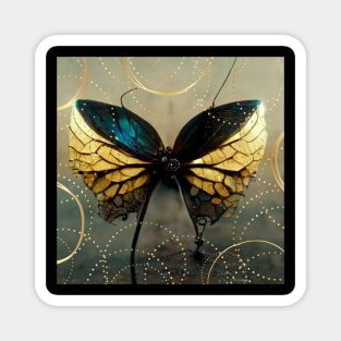 Gold and Green Butterfly Bow Magnet