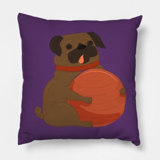 Pug Playing Pillow