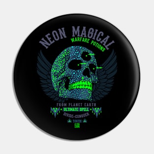 Neon Skull Army Warrior Pin