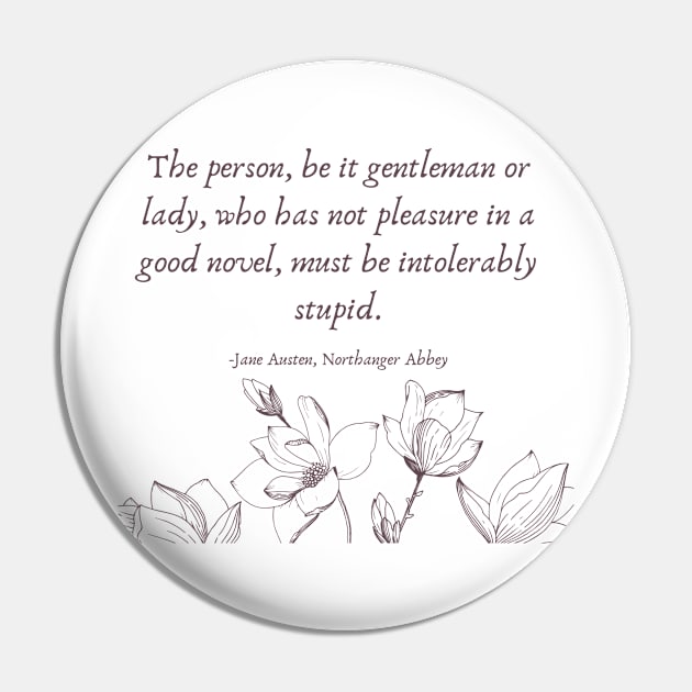 Jane Austen Book Quote Pin by Starcat31