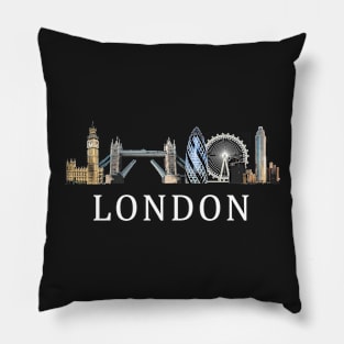 London Skyline in Colour with Text Pillow