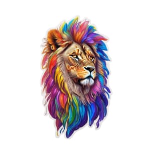 Multicolored lion with a big mane T-Shirt