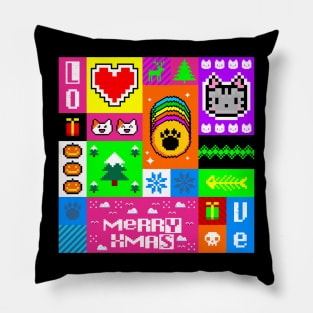 happy pixel Pillow