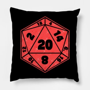 Shiny Red D20 Dice Pillow