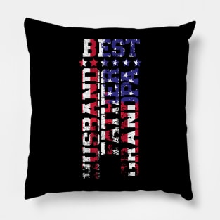 Best Husband Father Grandpa US Flag 4. July Gift Pillow