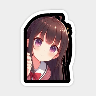 Peeking - Anime Girl Magnet