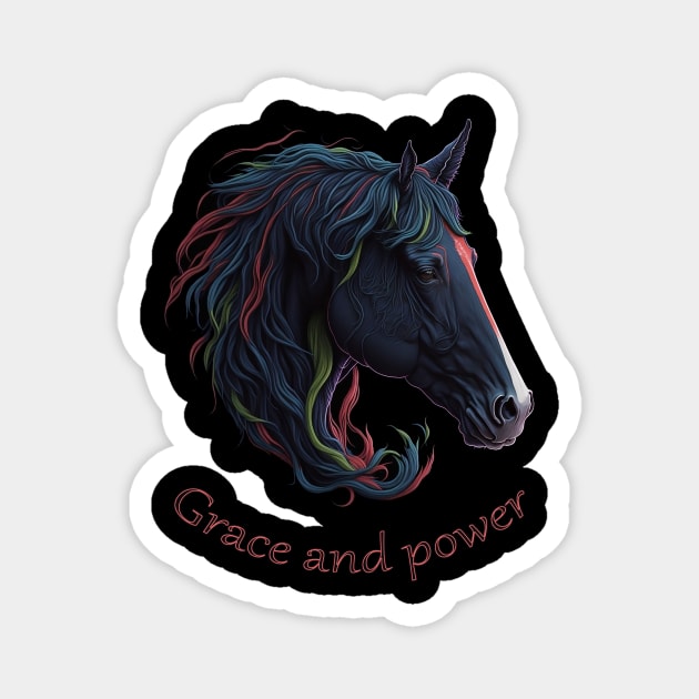 Grace and power horse Magnet by ElArrogante