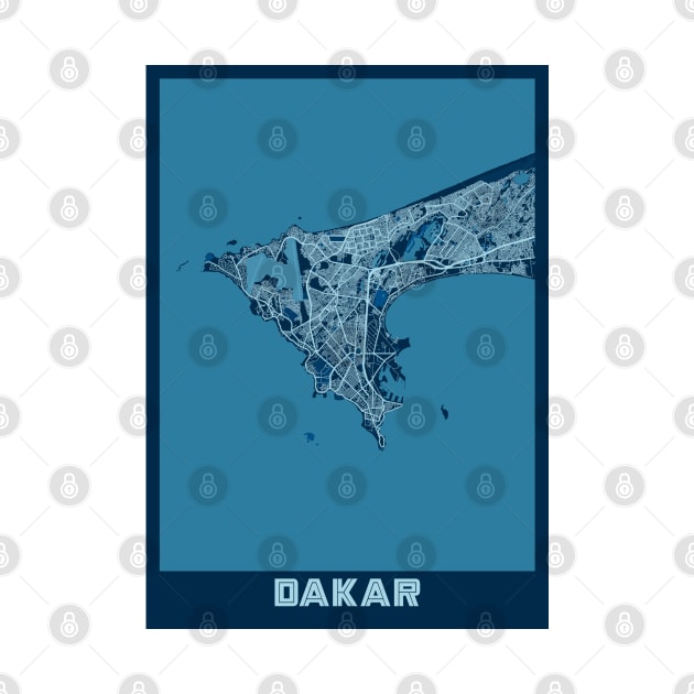 Dakar - Senegal Peace City Map by tienstencil