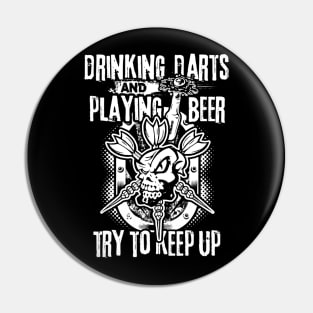 Playing Beer Drinking Darts Tshirt  Dartboard Dart Thrower Pin