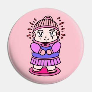 Pink little girl cartoon style Pin