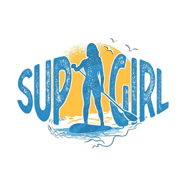 SUP Girl Standup Paddle Board Vintage Gift by MarkusShirts