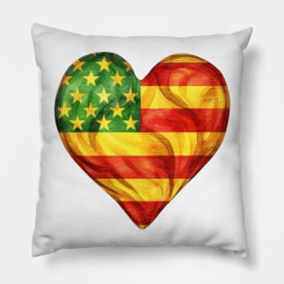 Watercolor Juneteenth Heart Pillow