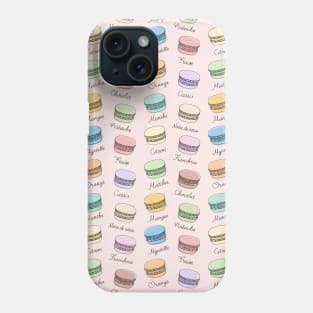 French Macarons Pattern on Misty Rose Phone Case