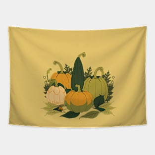 Happy Little Pumpkins and Gourds Tapestry