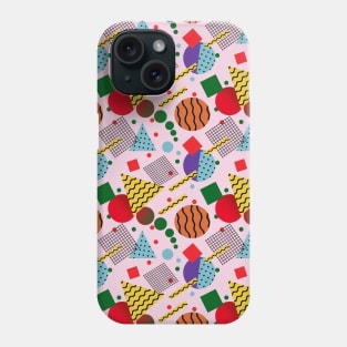 Pale Pink Background Memphis Art Phone Case