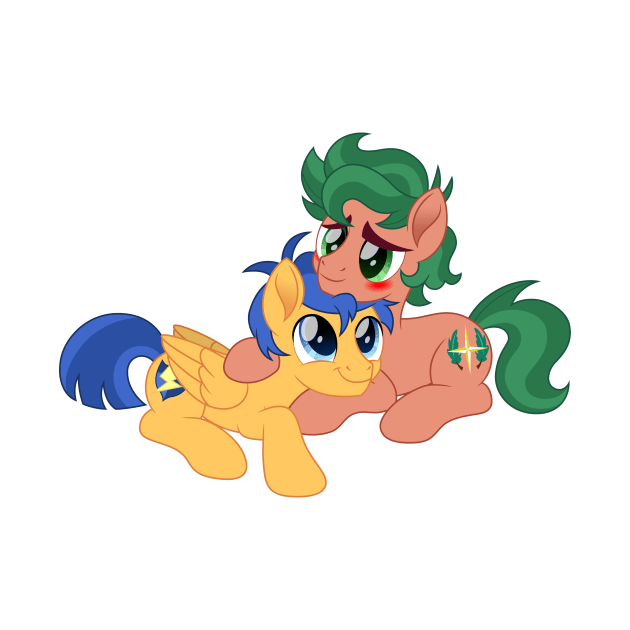 Flash and Timer cuddling by CloudyGlow