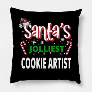 Santa's Jolliest Cookie Artist Merry Xmas on Funny Christmas Pillow
