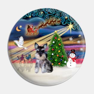 "Christmas Magic" with a Schnauzer Puppy Pin