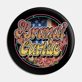 Flowers Graphic Brandi Proud Name 70s 80s 90s Vintage Styles Pin