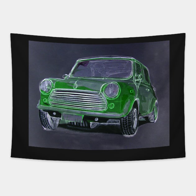 Classic Mini Chalk Green Tapestry by jdm1981