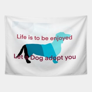 Adopt a Dog Blue Tapestry