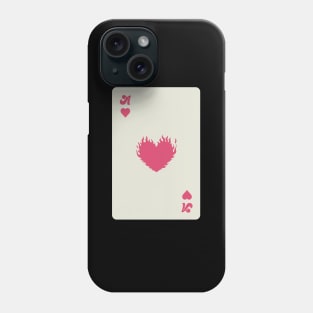 Heart on fire - Ace of hearts card Phone Case