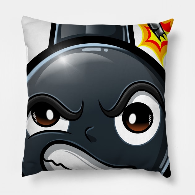 Bomb head Pillow by Floridart