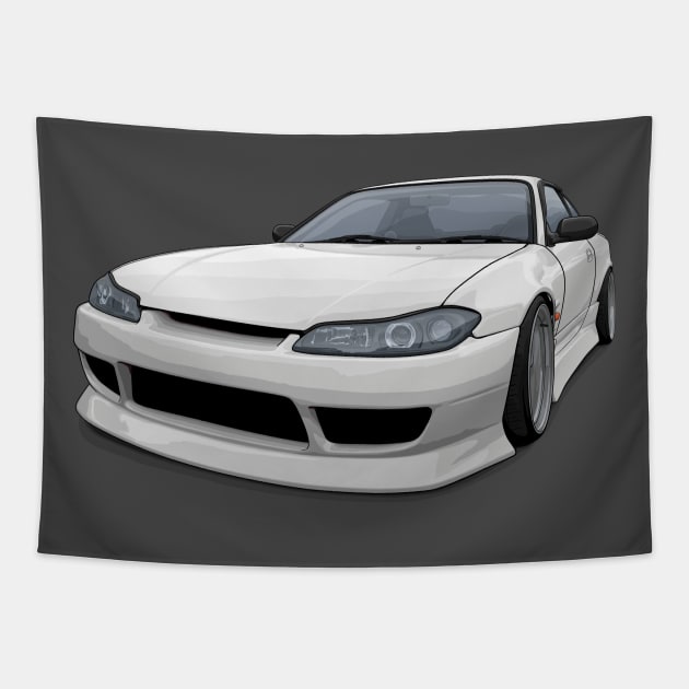 S15 Silvia Spec-r (White) Tapestry by ArtyMotive