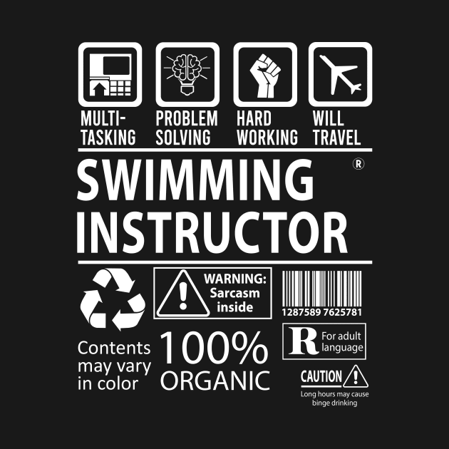 Swimming Instructor T Shirt - MultiTasking Certified Job Gift Item Tee by Aquastal