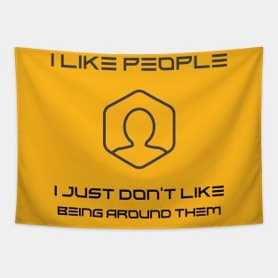 I don't like being around people, Funny Introvert Tapestry